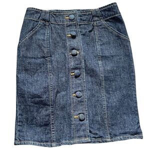 Proenza Schoeler for Target Button-Front Denim Skirt Sz 1